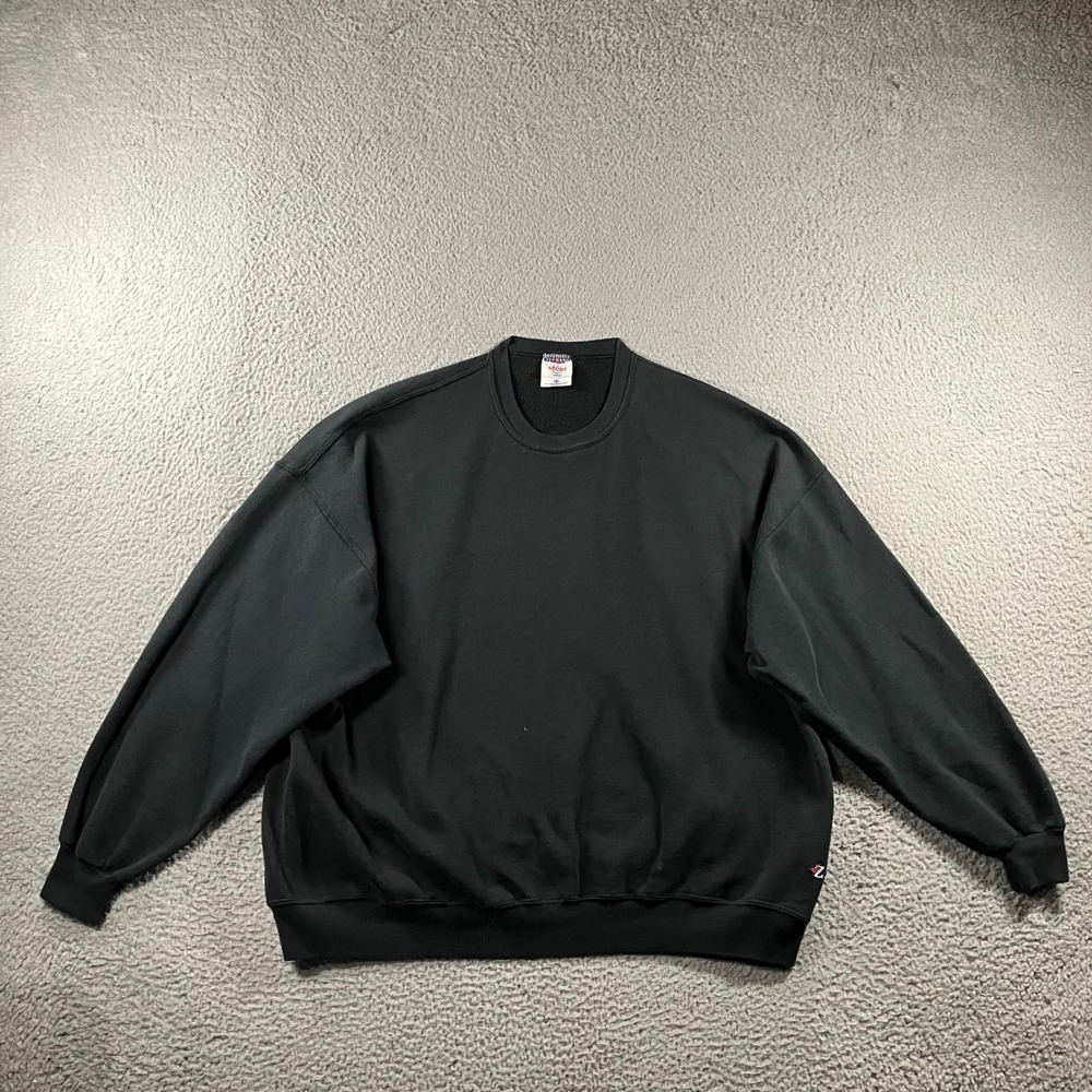 Vintage 90s Jerzees Sweatshirt 3X Baggy Sport Black Blank Crewneck Made in USA